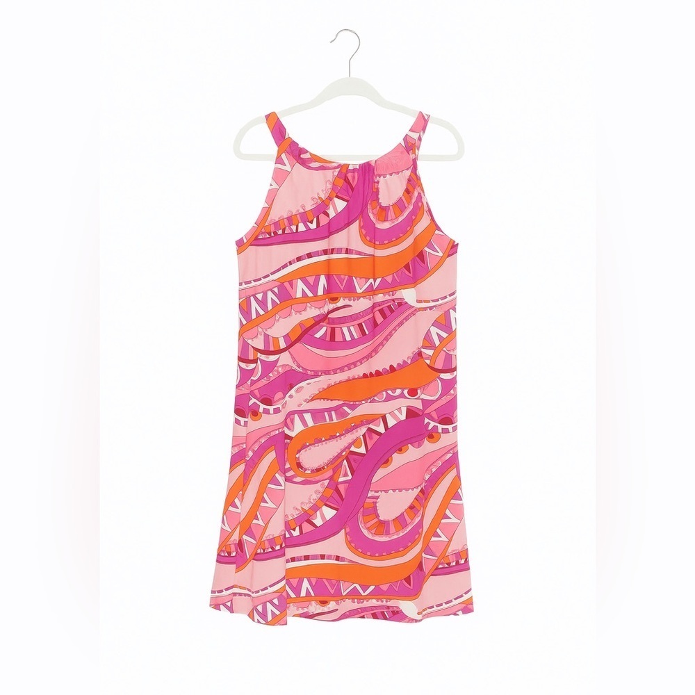 Barbara Gerwit Pink & Orange Retro 70’s Knit Halter Dress | NWT | Size Medium